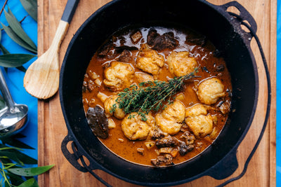 Beef and Ale Stew with Nana’s Dumplings