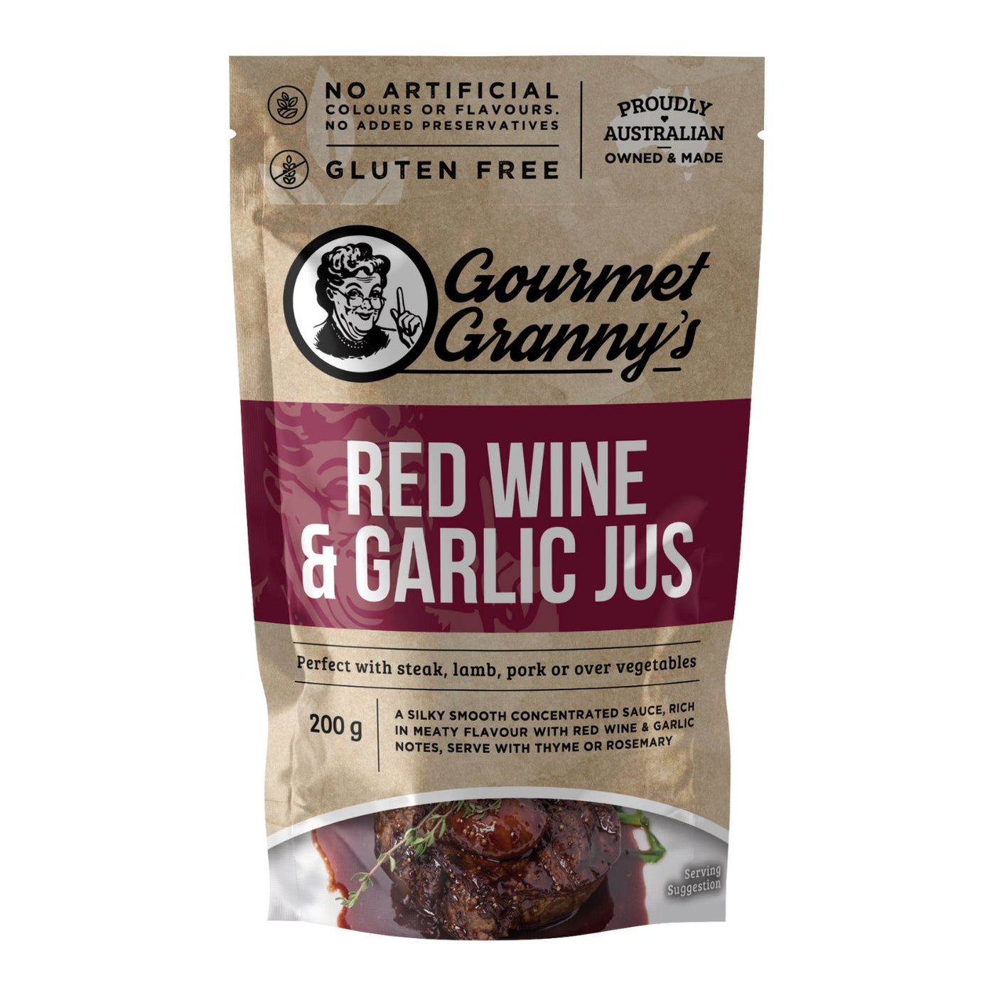 Gourmet Granny's Liquid Red Wine & Garlic Jus 200g