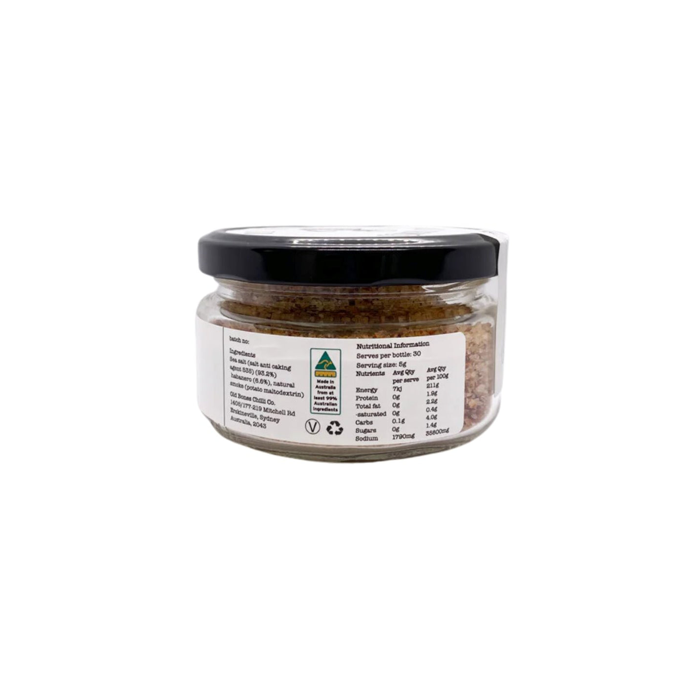 Old Bones Chilli Co Smoked Habanero Salt 150g