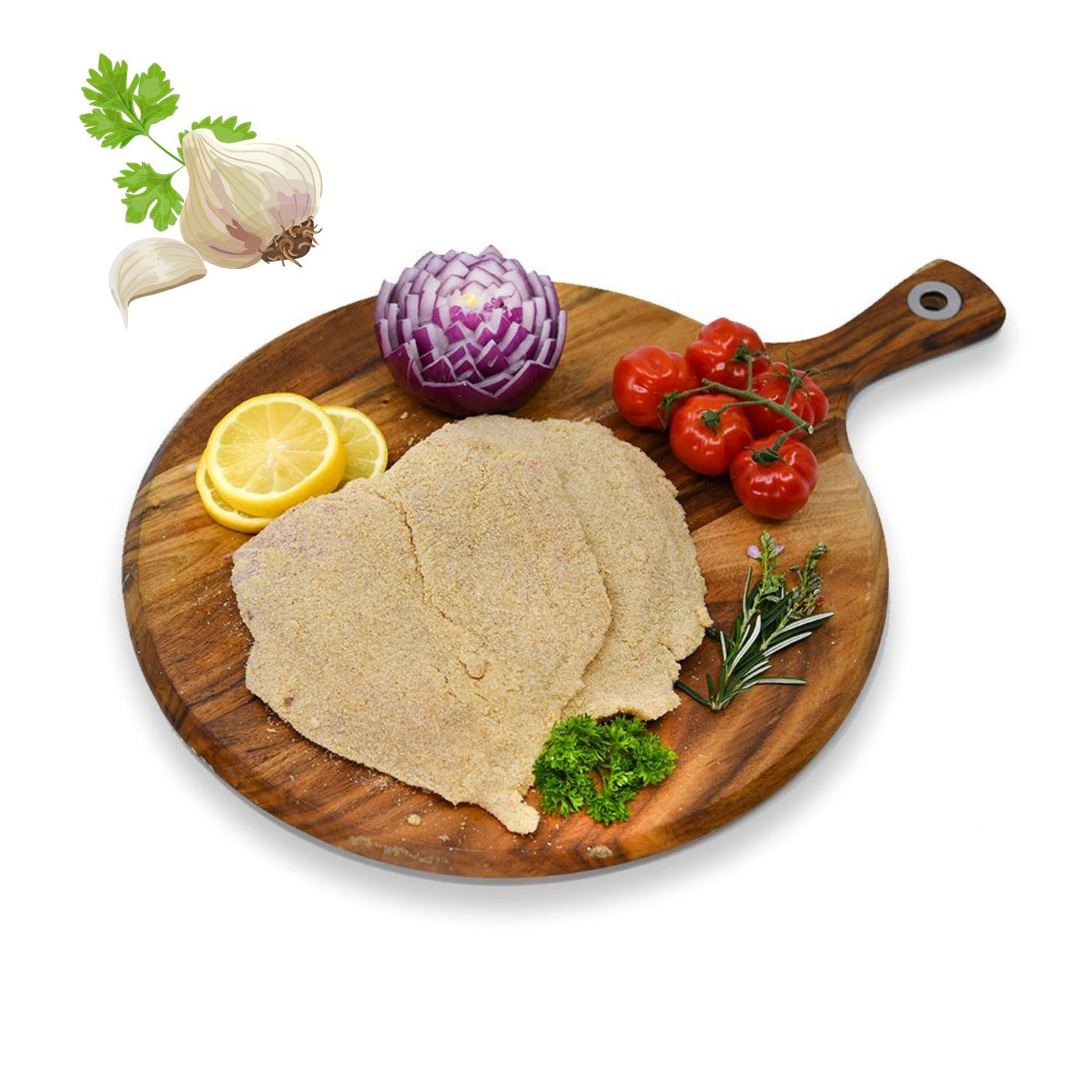 Chicken Breast Schnitzels 1kg - Herb & Garlic