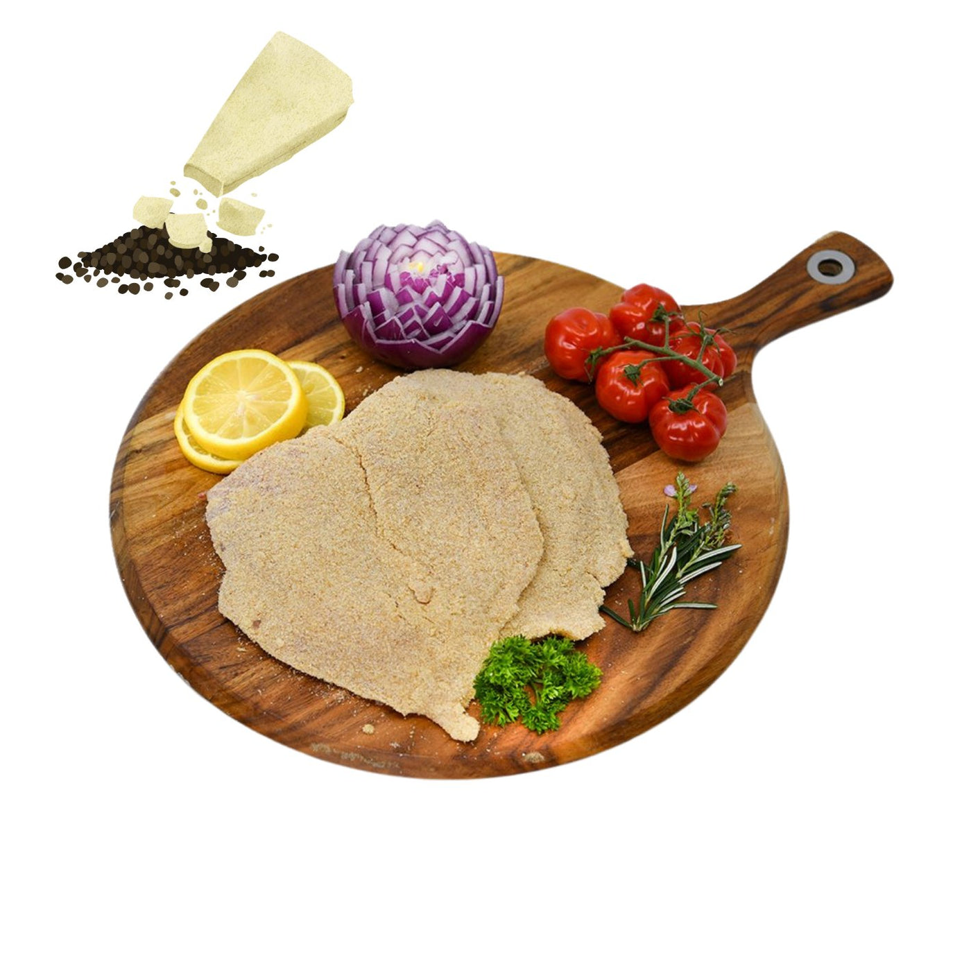 Chicken Breast Schnitzels 1kg - Parmesan & Cracked Pepper