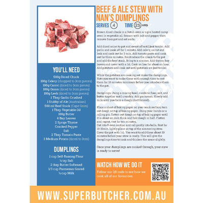 Beef Ale Stew Recipe Card