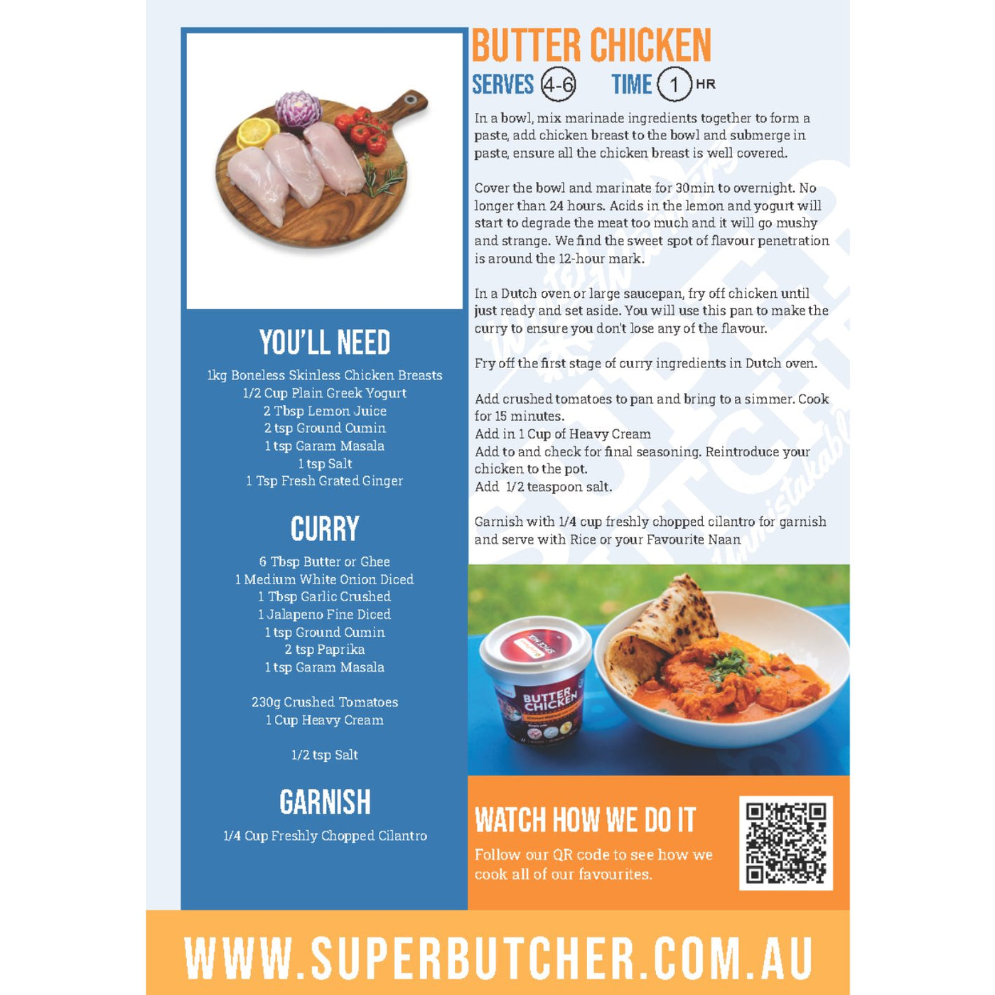 Butter Chicken Recipe Card