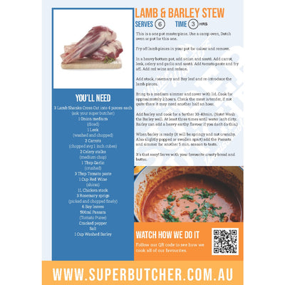 Lamb & Barley Stew Recipe Card