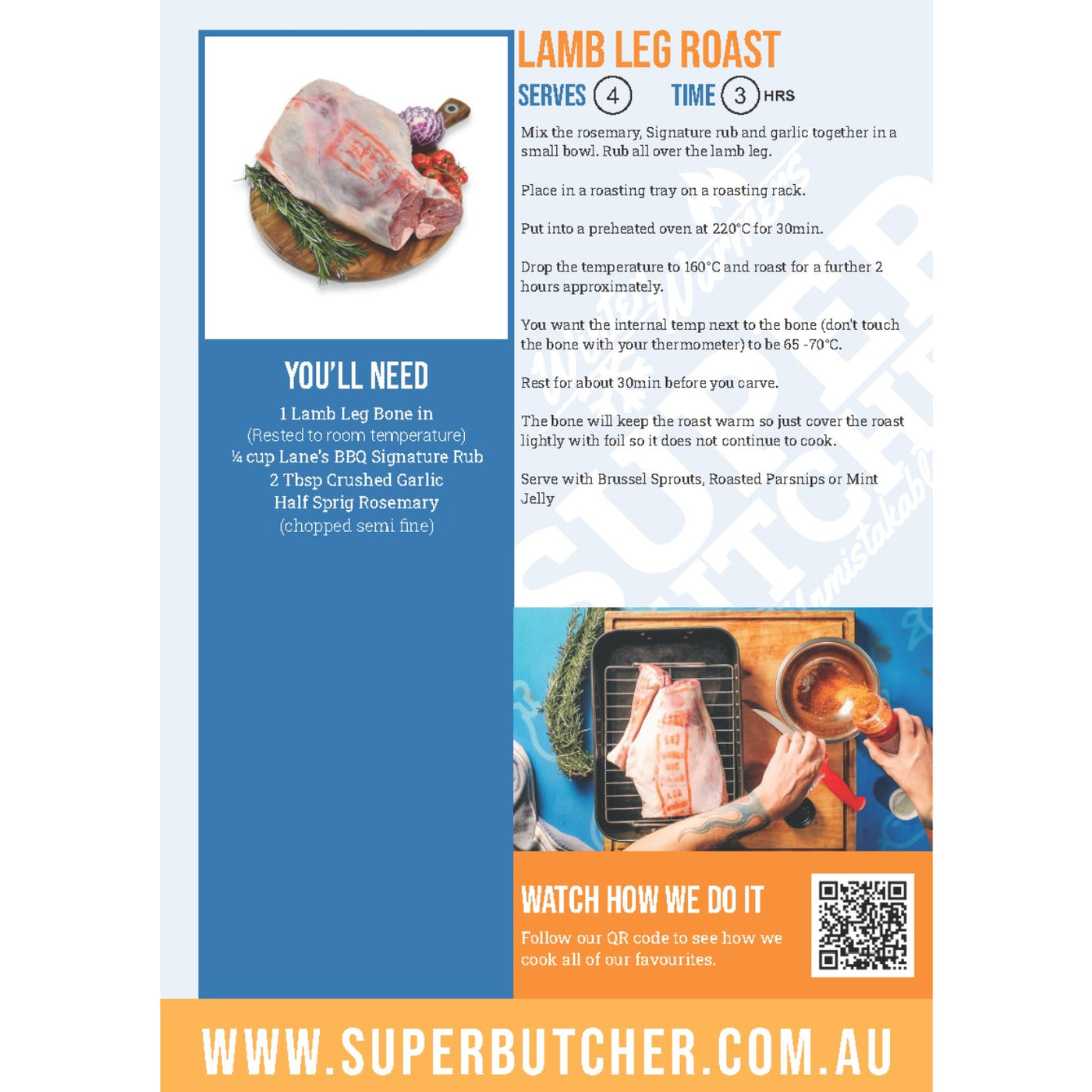 Lamb Leg Roast Recipe Card
