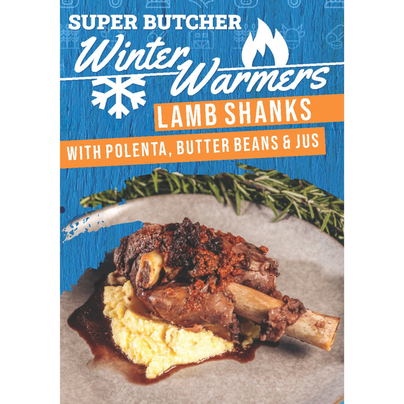 Lamb Shanks with Polenta, Butter Beans & Jus Recipe Card