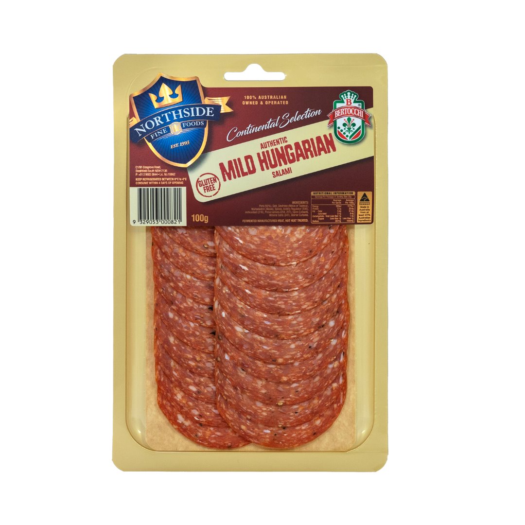 Bertocchi Mild Hungarian Salami Sliced 100g