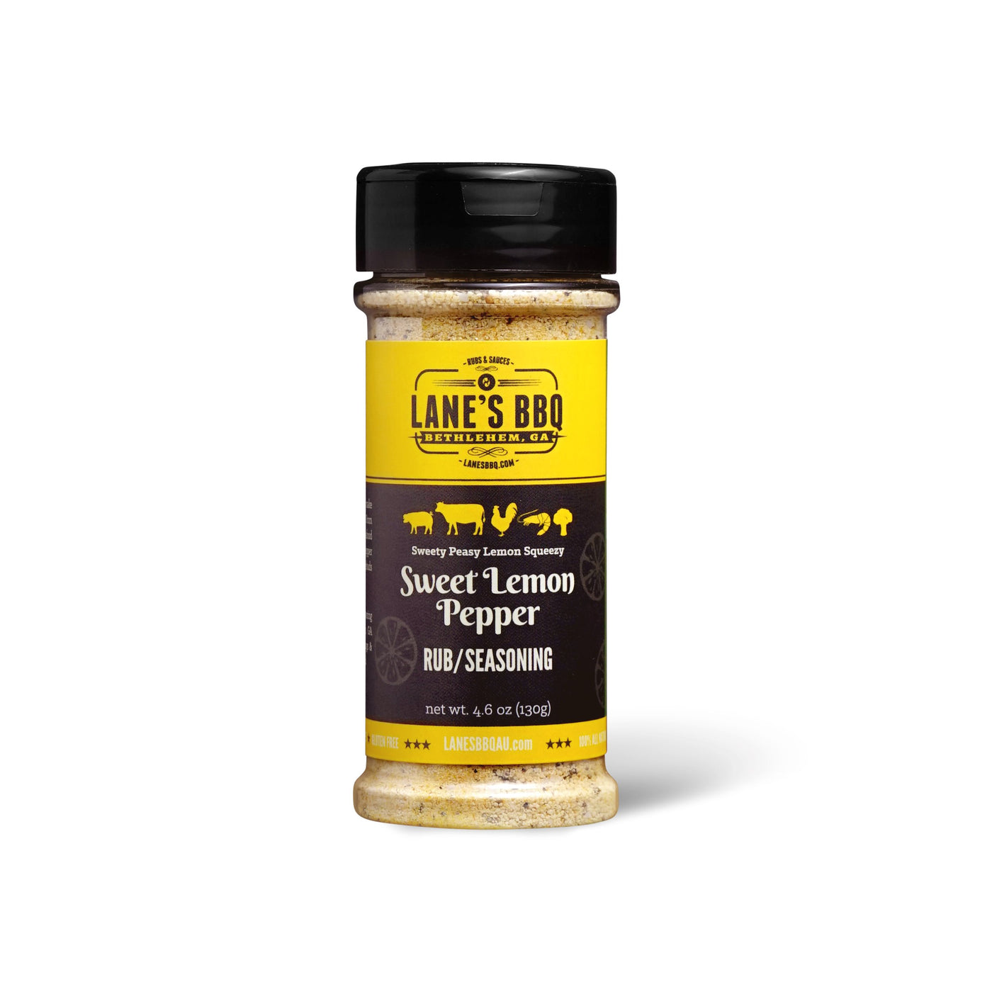 Lane's BBQ Sweet Lemon Pepper Rub 136g