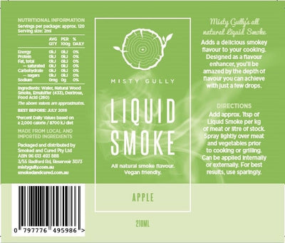 Misty Gully Liquid Smoke Apple 200ml