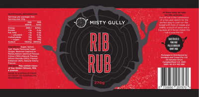 Misty Gully Rib BBQ Rub 210g