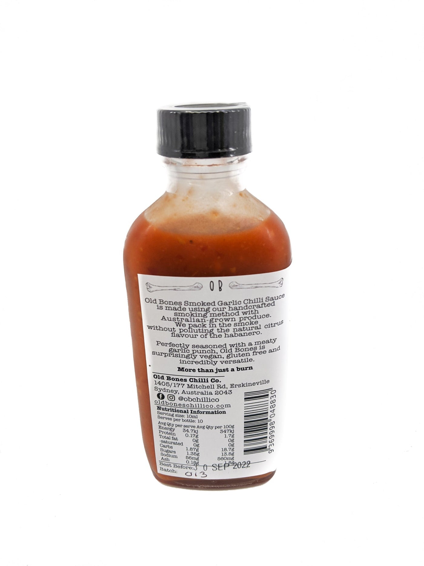 Old Bones Chilli Co Smoked Garlic Chilli Sauce Mild 100ml