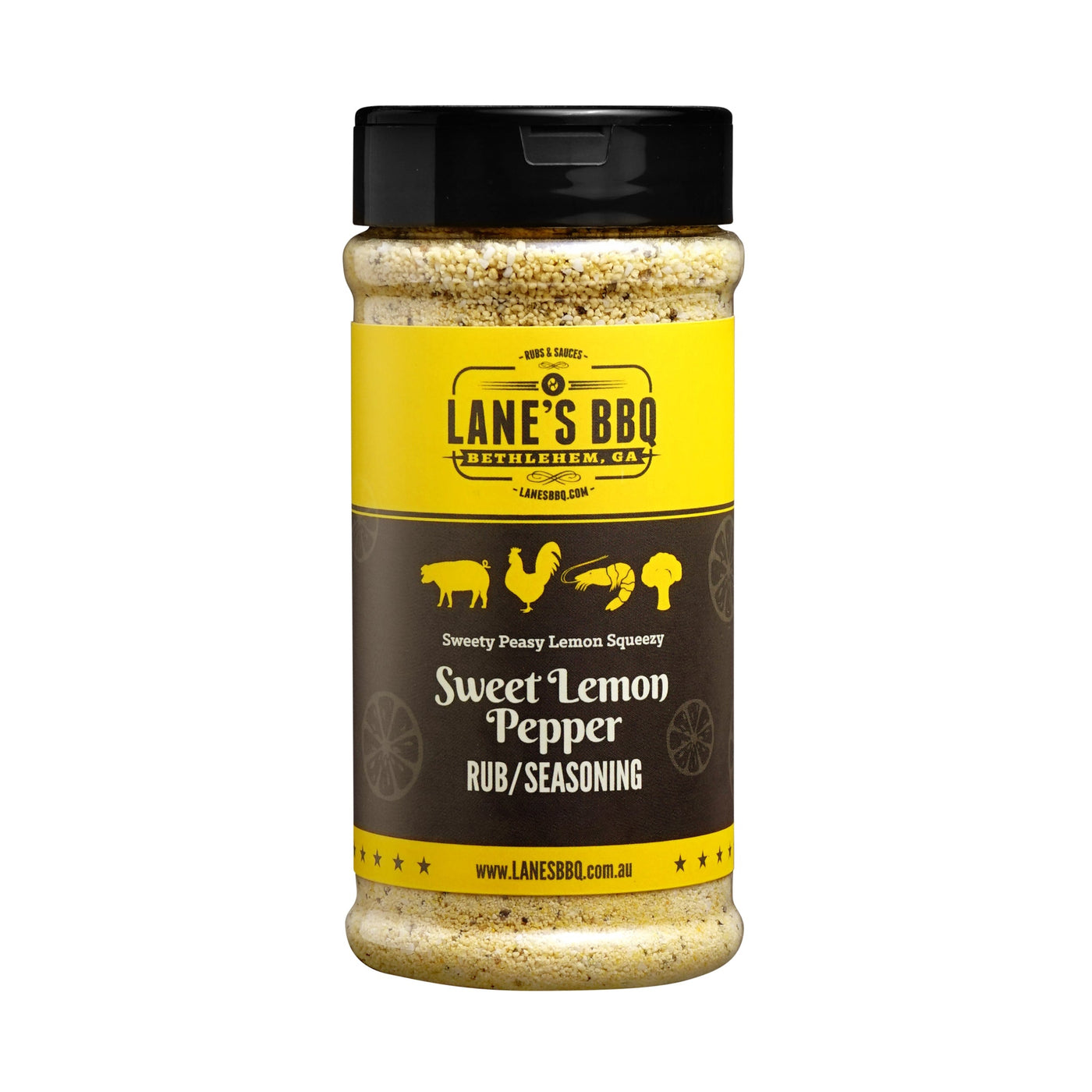 Lane's BBQ Sweet Lemon Pepper Rub 340g